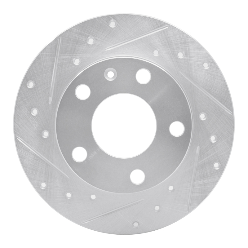 Audi A4 Brake Rotor (1) - Rear Left - DFC - Drilled & Slotted - Silver - `02-`06