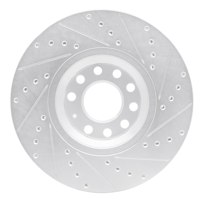 Audi A4 Quattro Brake Rotor (1) - Front Left - DFC - Drilled & Slotted - Silver - `97-`06