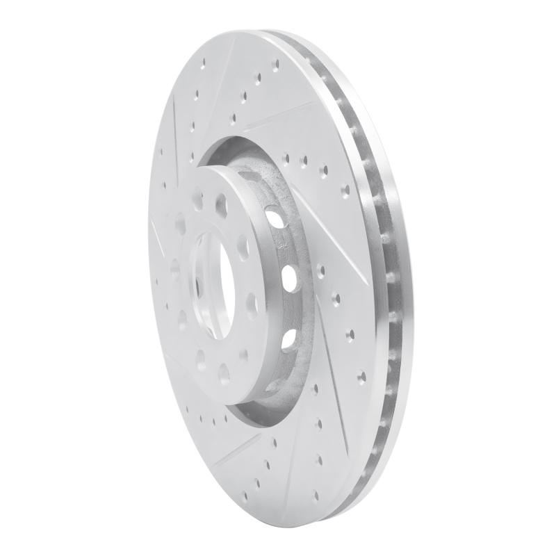 Audi A4 Quattro Brake Rotor (1) - Front Left - DFC - Drilled & Slotted - Silver - `97-`06