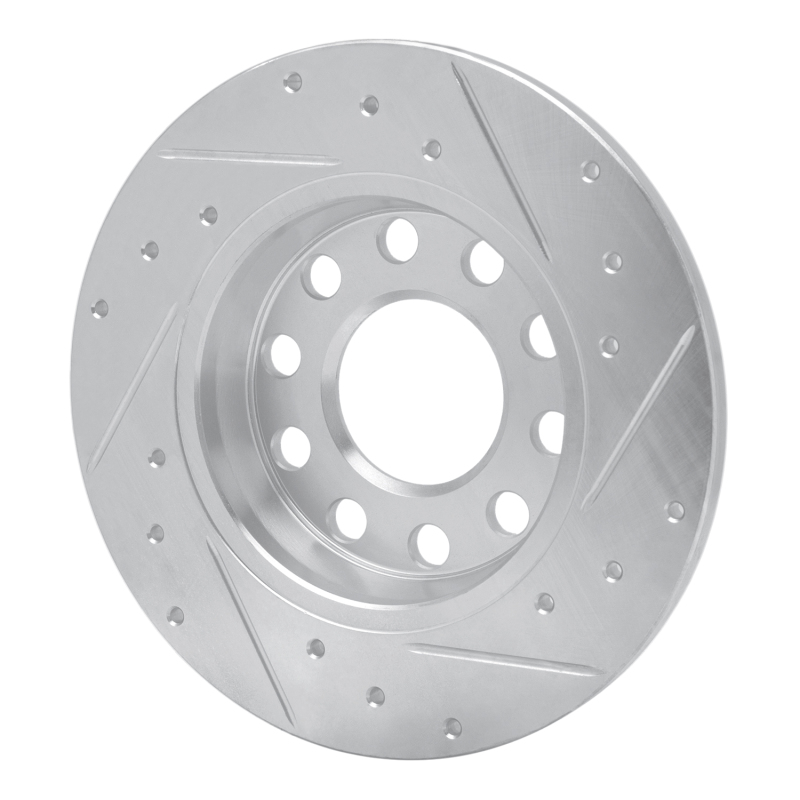 Audi A4 Brake Rotor (1) - Rear Left - DFC - Drilled & Slotted - Silver - `00-`08