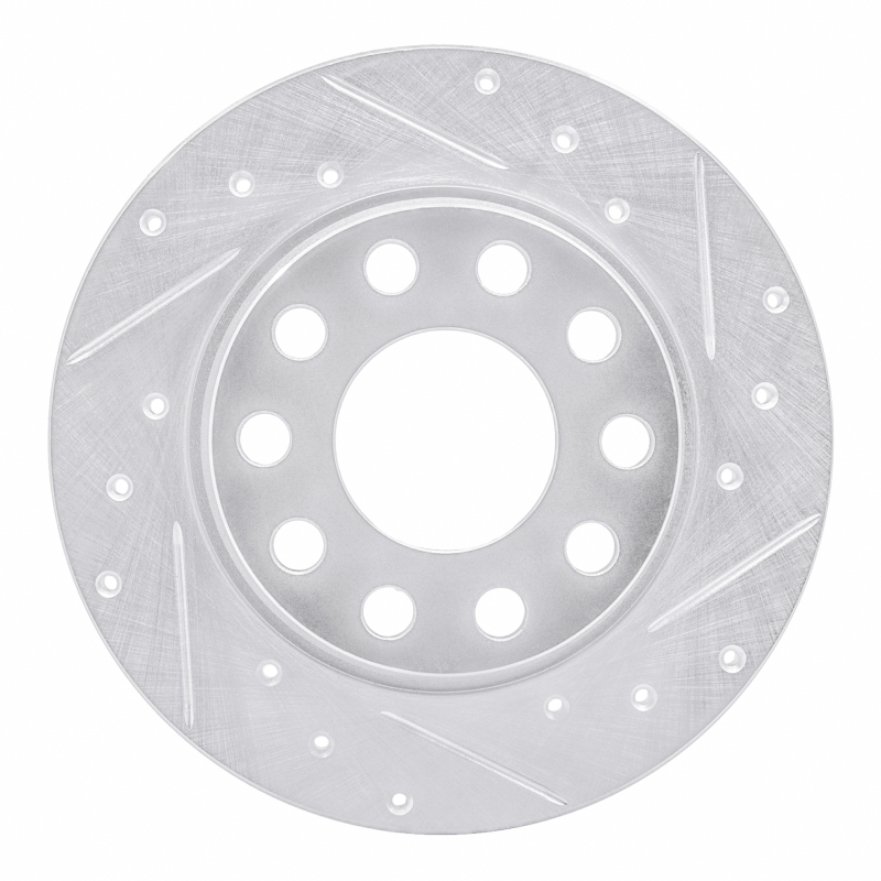 Audi A4 Quattro Brake Rotor (1) - Rear Right - DFC - Drilled & Slotted - Silver - `00-`08