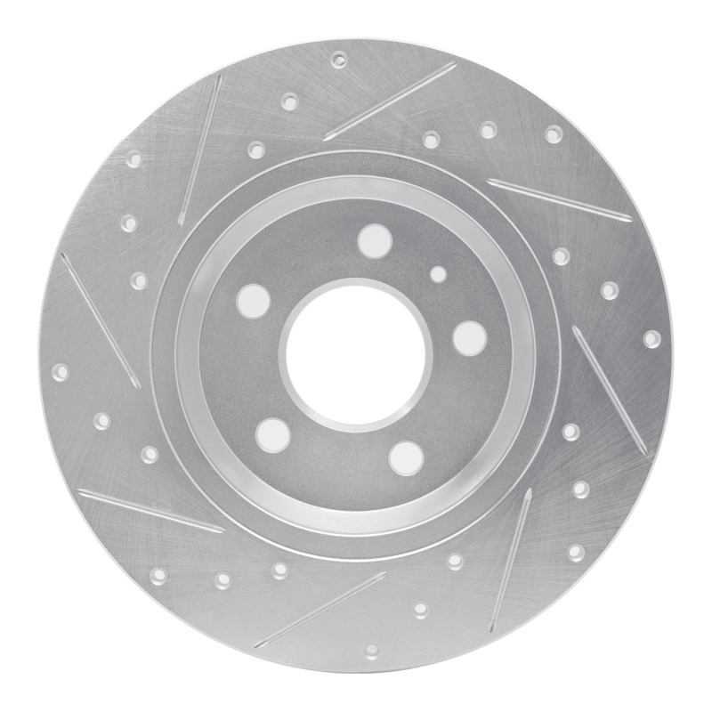 Audi Q5 Brake Rotor (1) - Rear Right - DFC - Drilled & Slotted - Silver - `08-`25