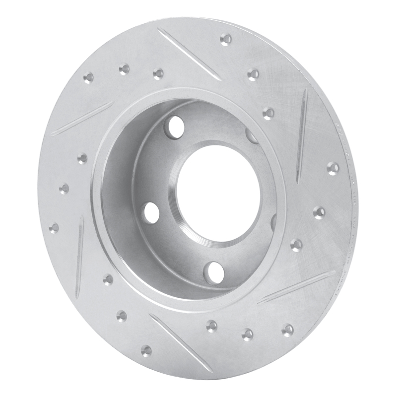 Audi A4 Quattro Brake Rotor (1) - Rear Left - DFC - Drilled & Slotted - Silver - `96-`05