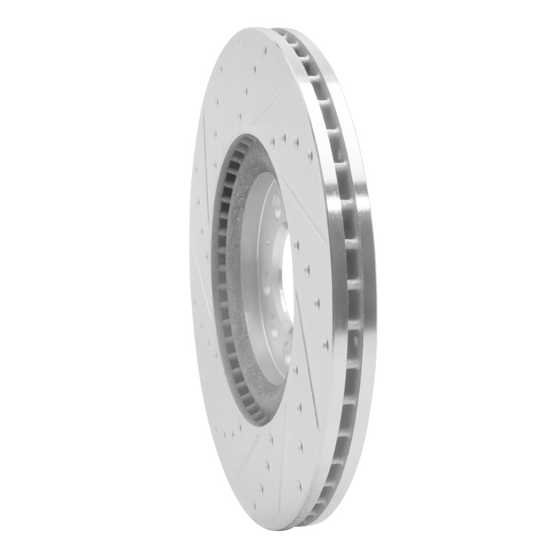Audi TT Quattro Brake Rotor (1) - Front Right - DFC - Drilled & Slotted - Silver - `00-`06