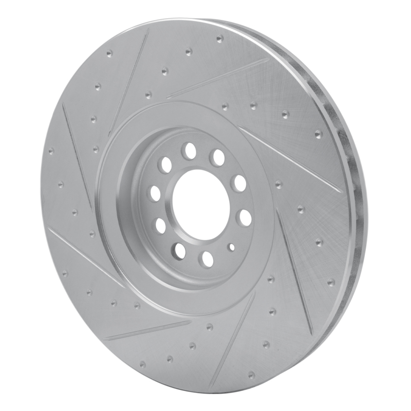 Audi TT Quattro Brake Rotor (1) - Right Front - DFC - Drilled & Slotted - Silver - `04-`06