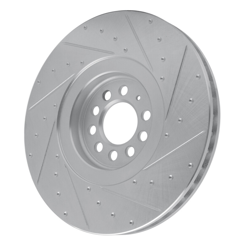 Audi TT Quattro Brake Rotor (1) - Left Front - DFC - Drilled & Slotted - Silver - `04-`06