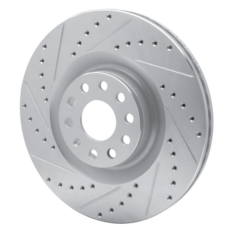 Audi S3 Brake Rotor (1) - Front Left - DFC - Drilled & Slotted - Silver - `06-`13