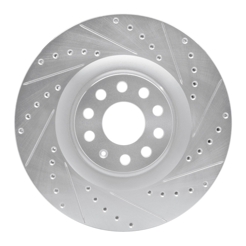 Audi S3 Brake Rotor (1) - Front Right - DFC - Drilled & Slotted - Silver - `06-`13