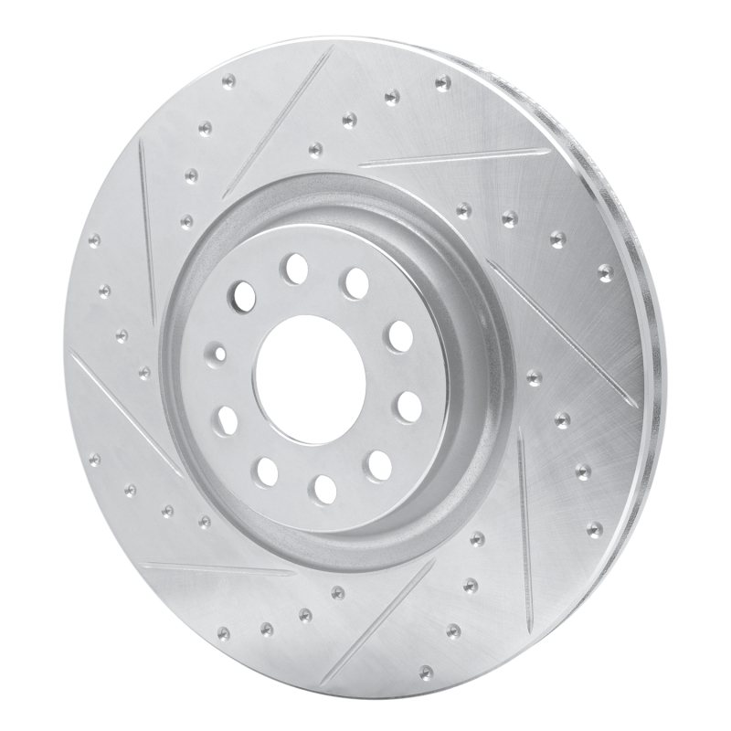 Audi Q3 Brake Rotor (1) - Front Left - DFC - Drilled & Slotted - Silver - `12-`25