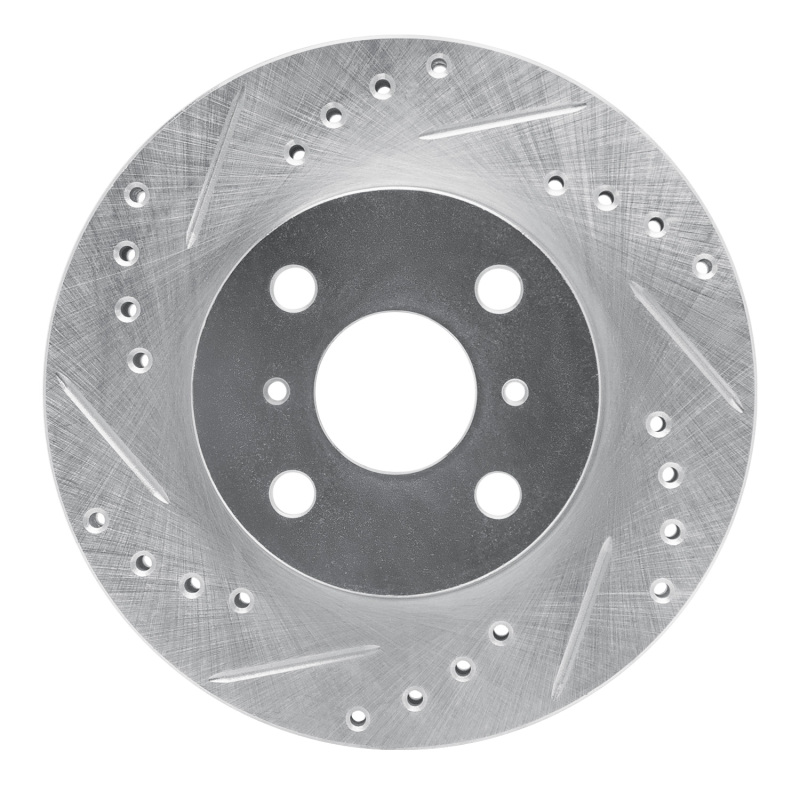 Chevrolet Prizm Brake Rotor (1) - Front Left - DFC - Drilled & Slotted - Silver - `93-`02