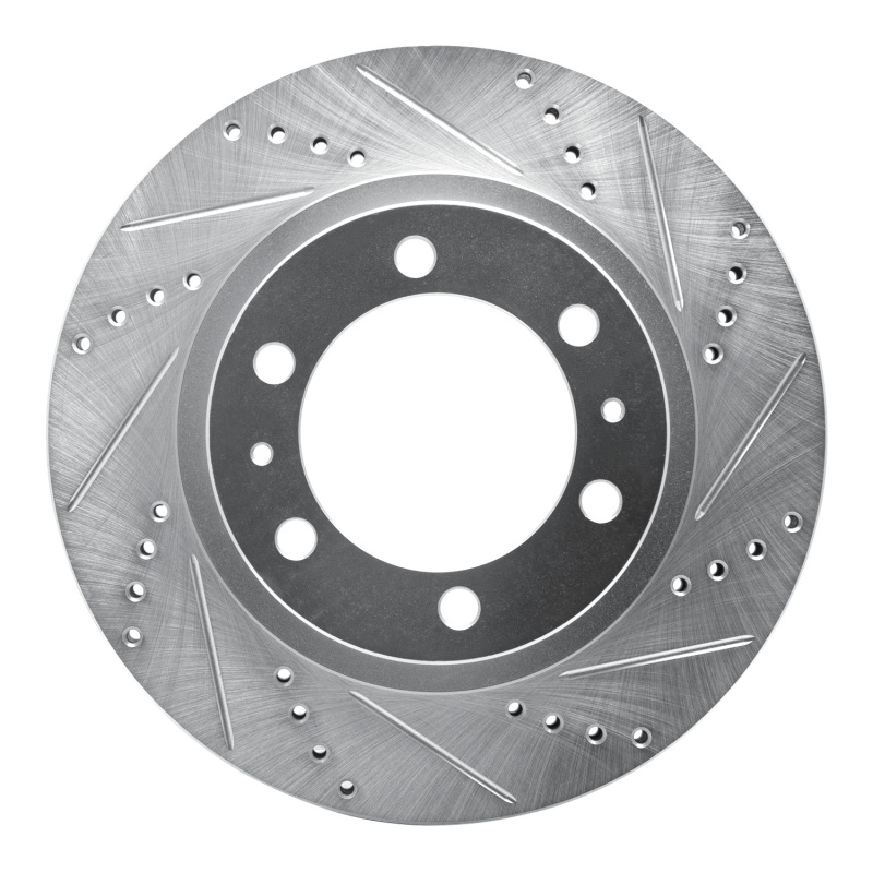 Toyota FJ Cruiser Brake Rotor (1) - Front Right - DFC - Drilled & Slotted - Silver - `03-`23