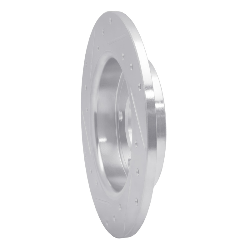 Mazda 3 Brake Rotor (1) - Rear Right - DFC - Drilled & Slotted - Silver - `04-`13