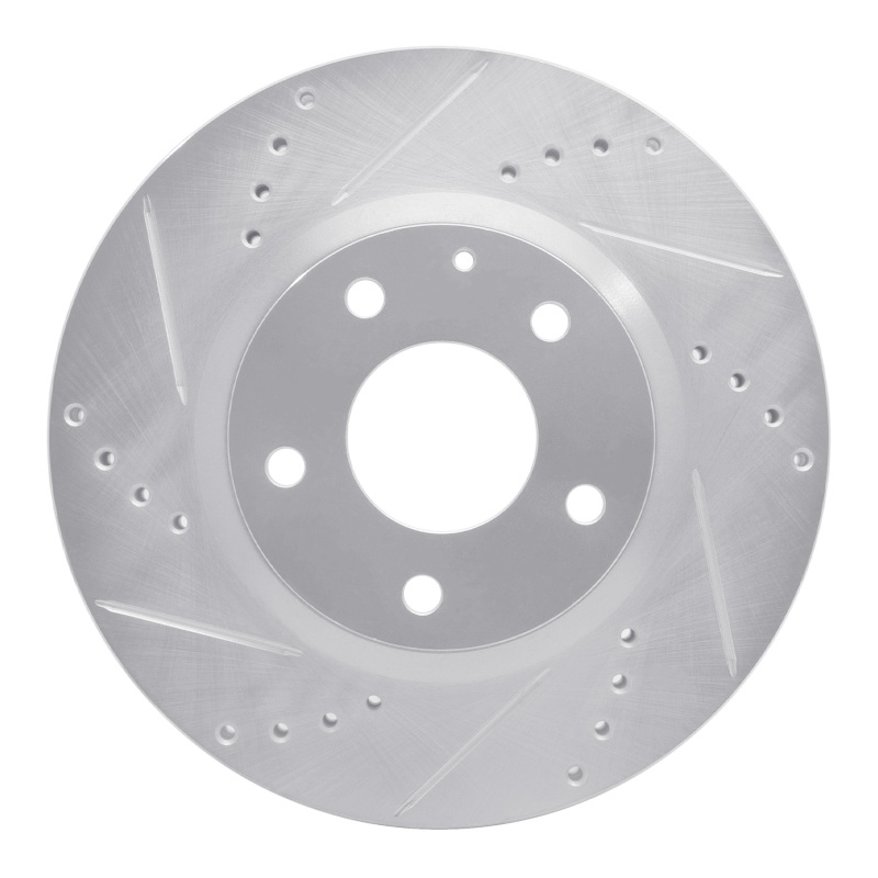 Mazda 3 Brake Rotor (1) - Front Left - DFC - Drilled & Slotted - Silver - `14-`24