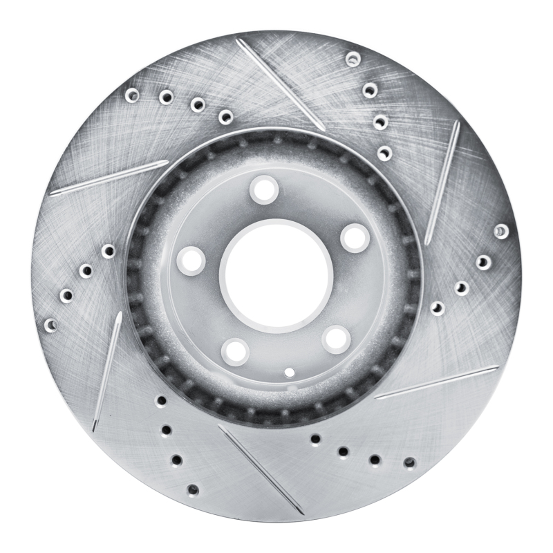 Mazda CX-5 Brake Rotor (1) - Front Left - DFC - Drilled & Slotted - Silver - `13-`19