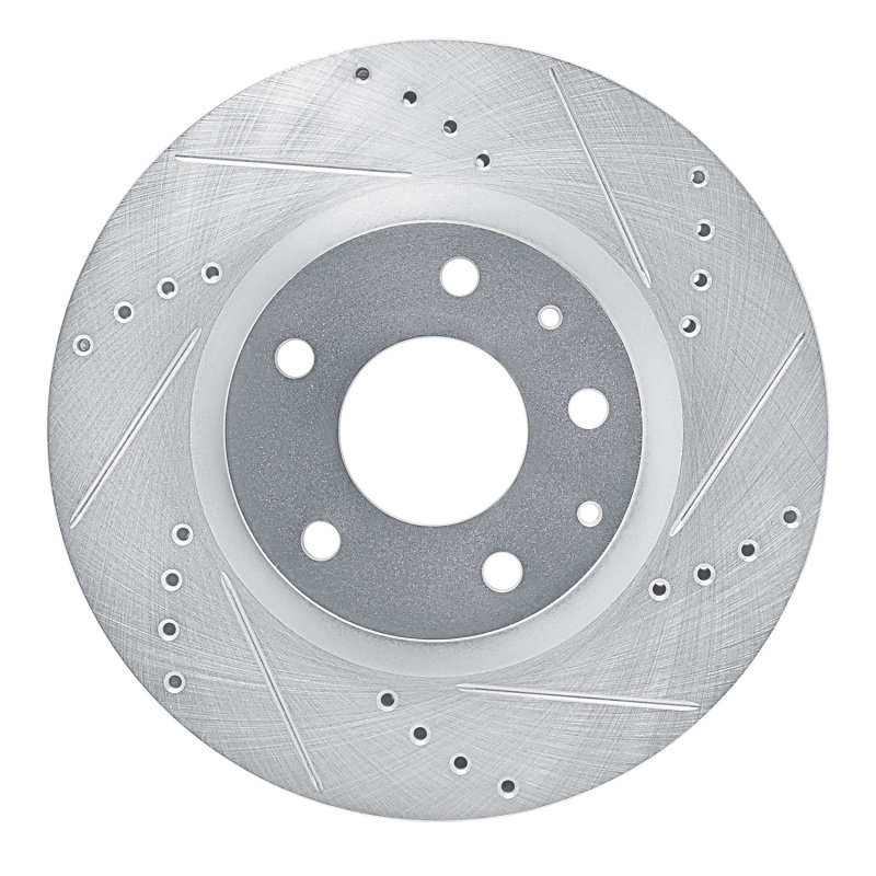 Mazda 3 Brake Rotor (1) - Front Right - DFC - Drilled & Slotted - Silver - `19-`25