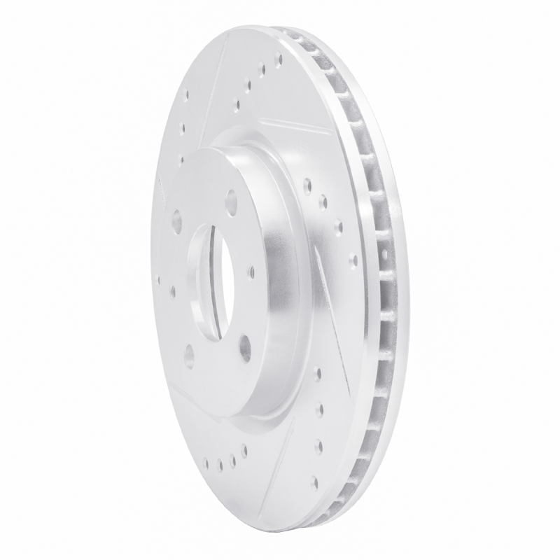 Dodge Atos Brake Rotor (1) - Front Left - DFC - Drilled & Slotted - Silver - `98-`10