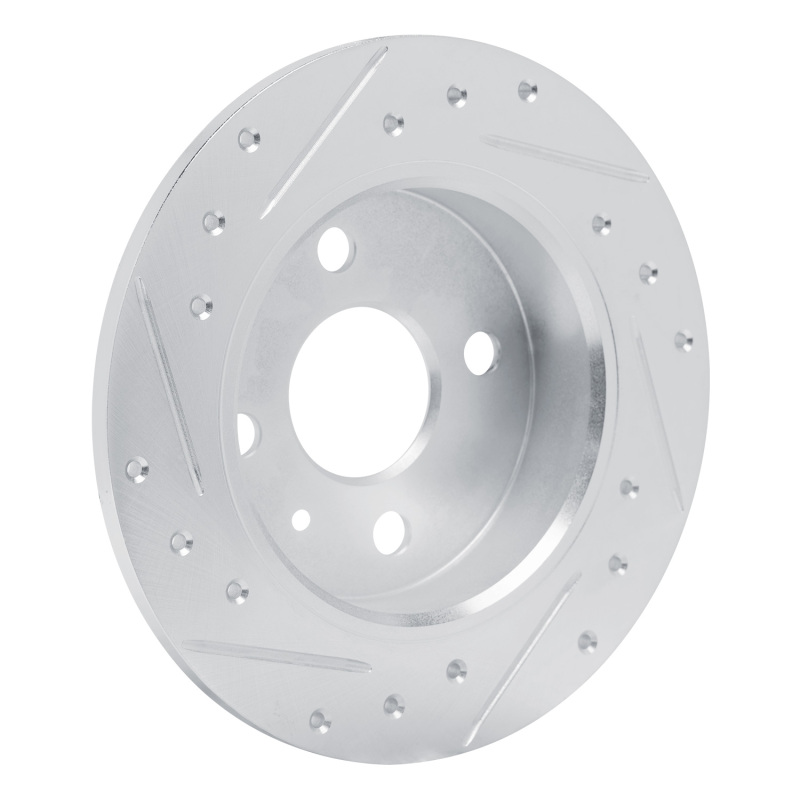Chevrolet Zafira Brake Rotor (1) - Rear Left - DFC - Drilled & Slotted - Silver - `00-`05