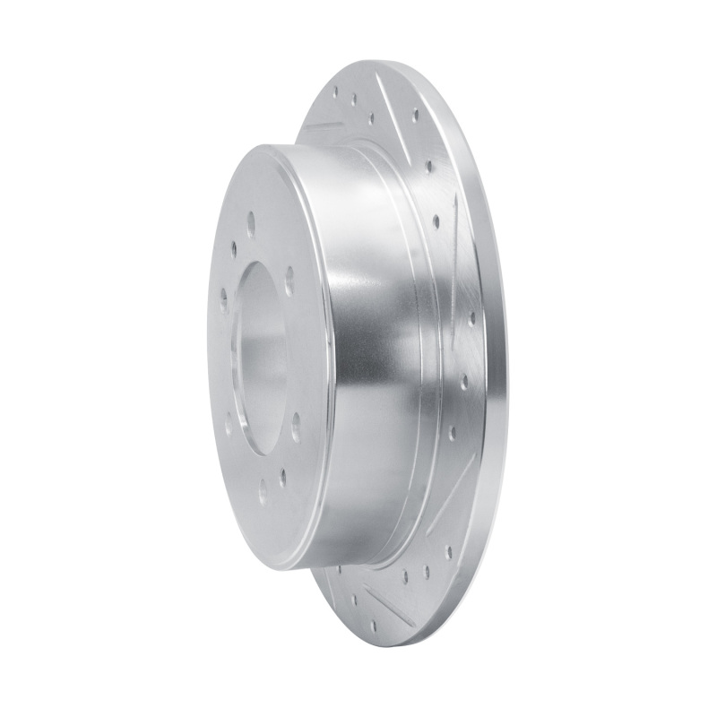 Hummer H3T Brake Rotor (1) - Rear Right - DFC - Drilled & Slotted - Silver - `06-`10