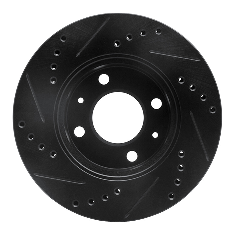 Dodge Verna Brake Rotor (1) - Front Right - DFC - Drilled and Slotted - Black - `03-`06
