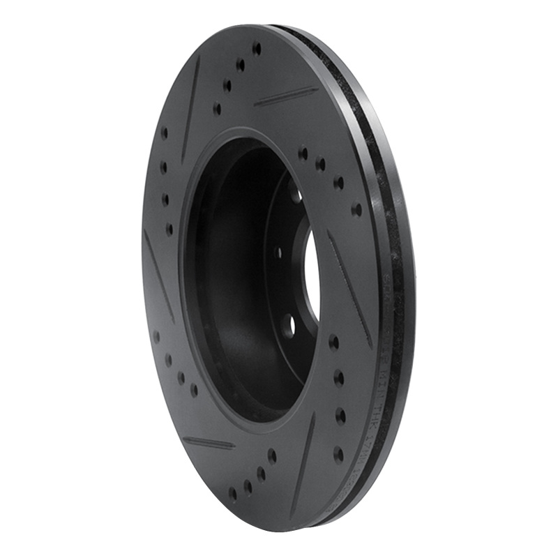 Dodge Verna Brake Rotor (1) - Front Right - DFC - Drilled and Slotted - Black - `03-`06