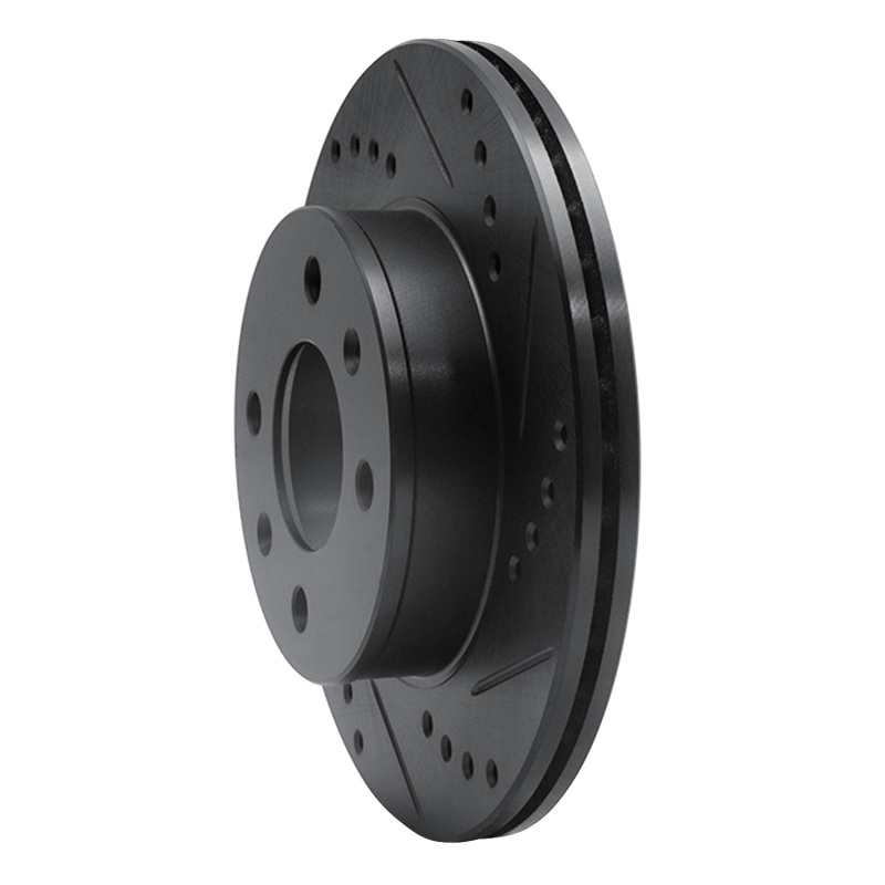 Dodge Verna Brake Rotor (1) - Front Right - DFC - Drilled and Slotted - Black - `03-`06