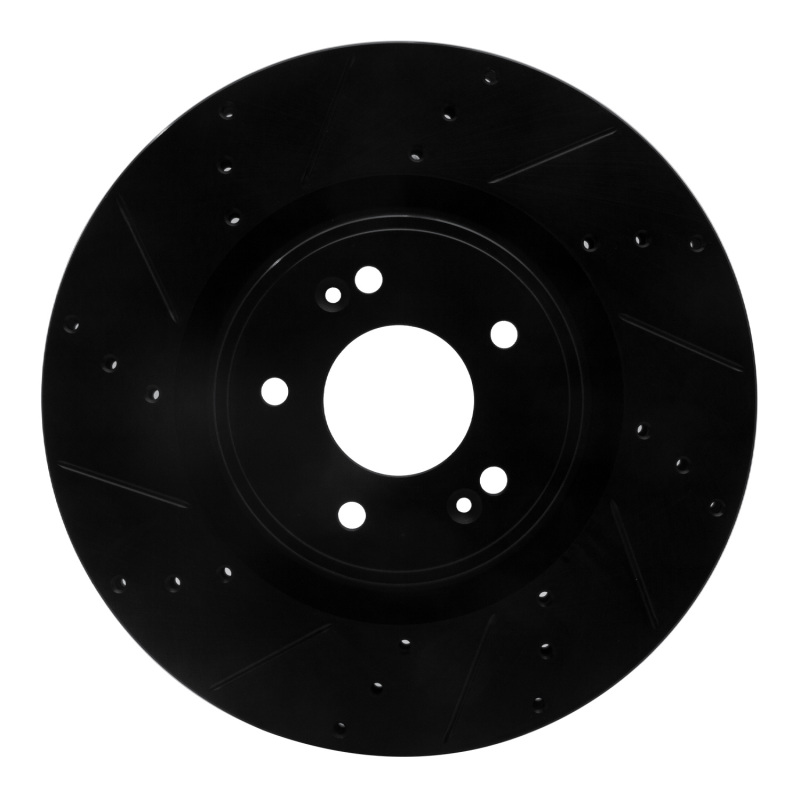 Hyundai Genesis Coupe Brake Rotor (1) - Front Left - DFC - Drilled & Slotted - Black - `10-`16