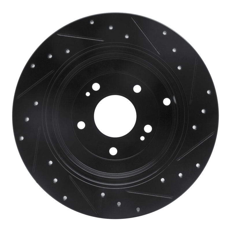 Hyundai Genesis Coupe Brake Rotor (1) - Rear Left - DFC - Drilled & Slotted - Black - `10-`16