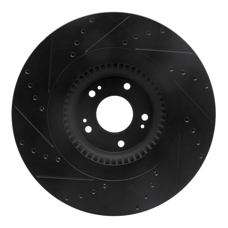 Genesis G80 Brake Rotor (1) - Front Right - DFC - Drilled & Slotted - Black - `12-`17