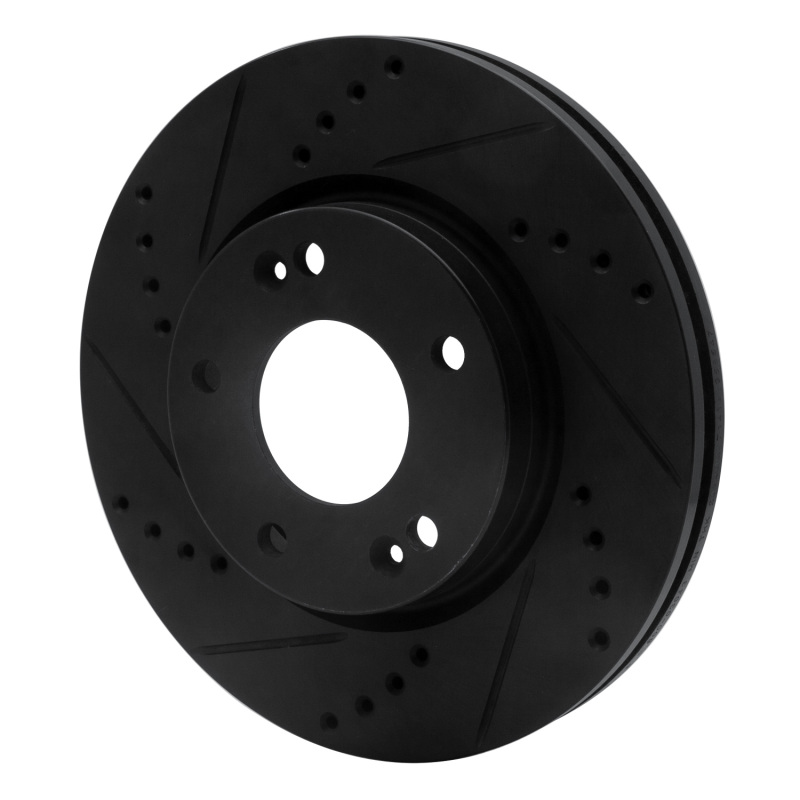 Hyundai Santa Fe Brake Rotor (1) - Front Left - DFC - Drilled & Slotted - Black - `01-`05
