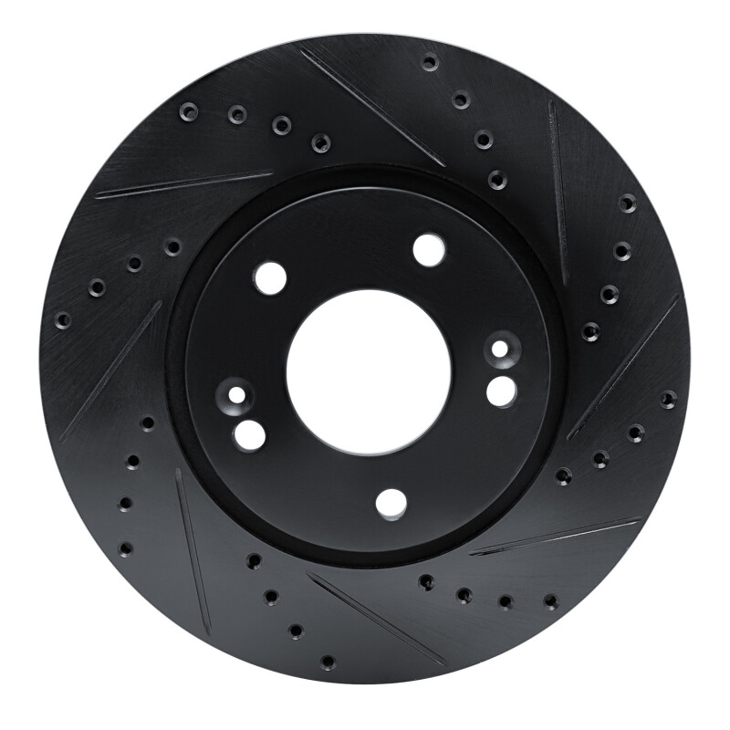 Hyundai Santa Fe Brake Rotor (1) - Front Right - DFC - Drilled & Slotted - Black - `07-`09 Hyundai Santa Fe Brake Rotor (1) - Front Right - DFC - Drilled & Slotted - Black - `07-`09