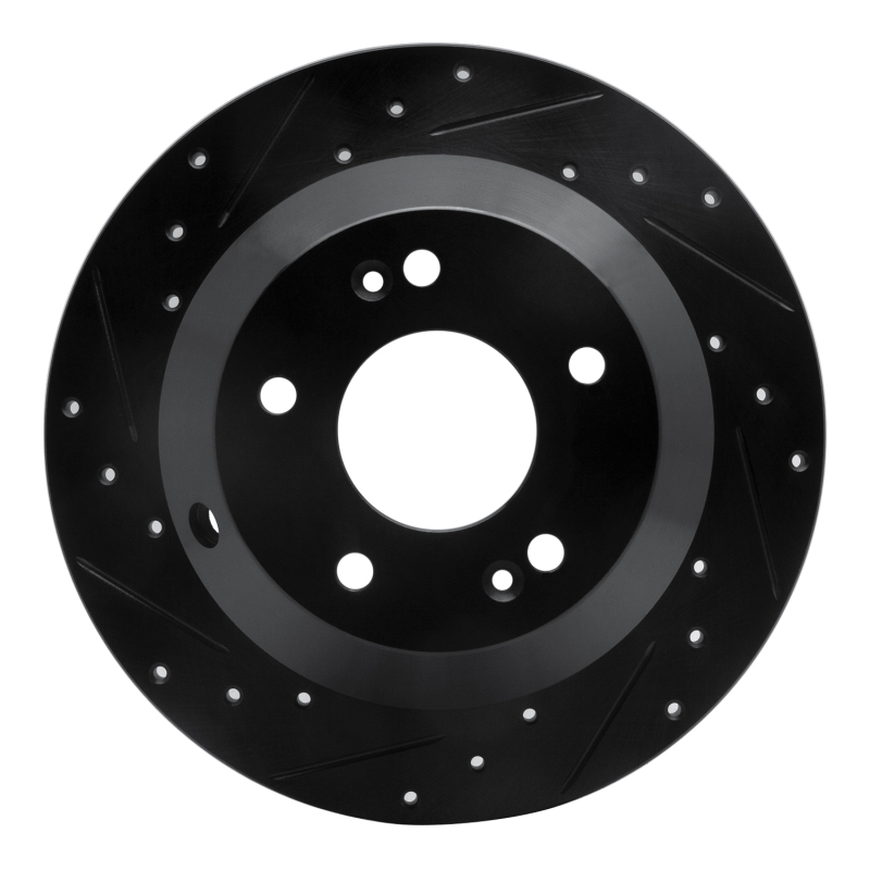 Hyundai Santa Fe Brake Rotor (1) - Rear Left - DFC - Drilled & Slotted - Black - `10-`21 Hyundai Santa Fe Brake Rotor (1) - Rear Left - DFC - Drilled & Slotted - Black - `10-`21