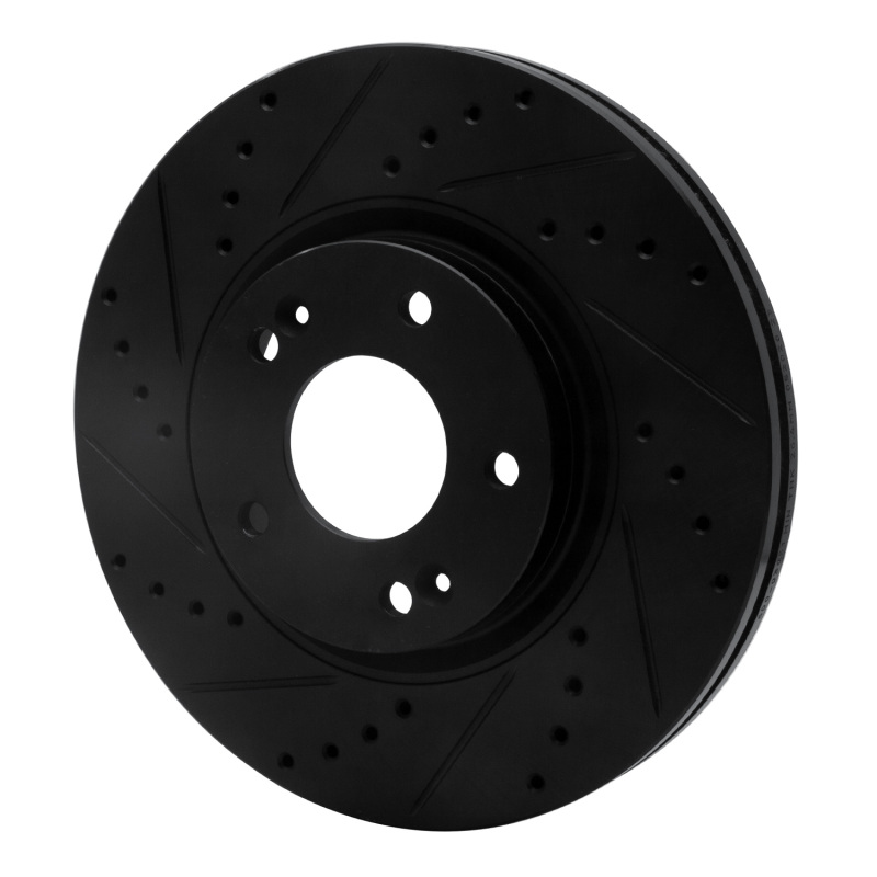 Hyundai Santa Fe Brake Rotor (1) - Front Left - DFC - Drilled & Slotted - Black - `10-`13