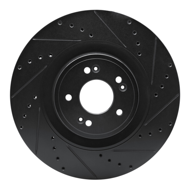 Genesis G80 Brake Rotor (1) - Front Right - DFC - Drilled & Slotted - Black - `18-`20
