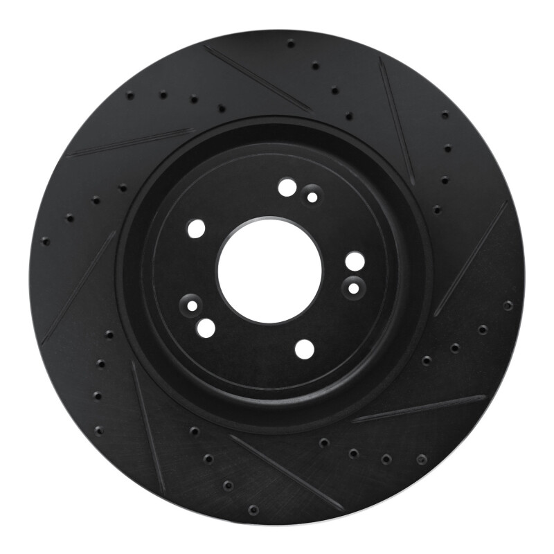 Genesis G80 Brake Rotor (1) - Front Right - DFC - Drilled & Slotted - Black - `18-`20