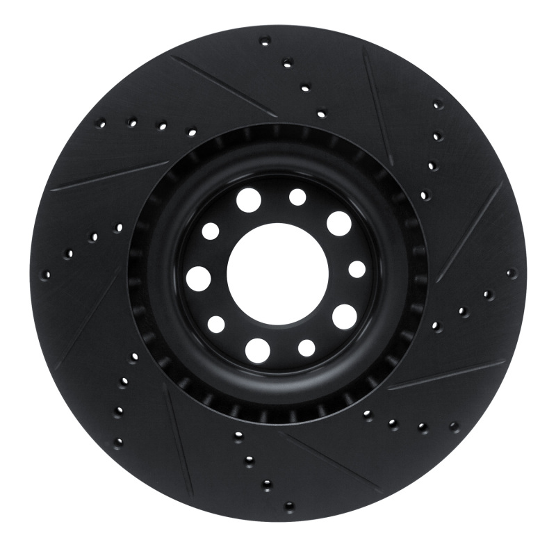 Alfa Romeo GIULIA Brake Rotor (1) - Front Left - DFC - Drilled & Slotted - Black - `17-`25