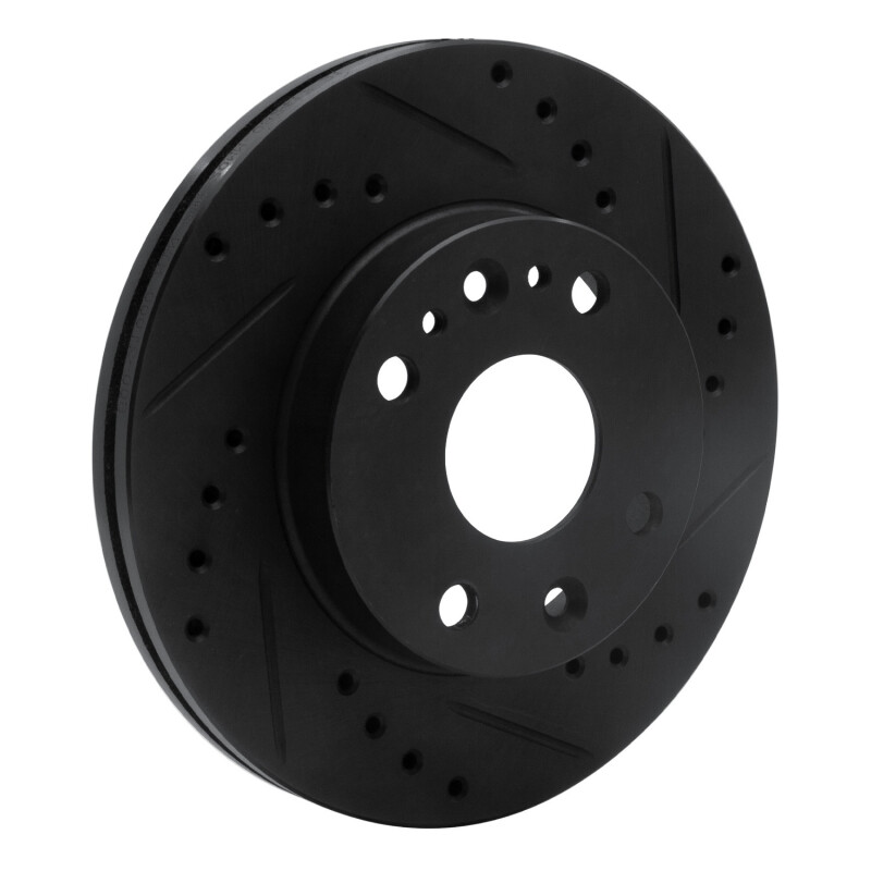 Ford Aspire Brake Rotor (1) - Front Right - DFC - Drilled & Slotted - Black - `94-`02