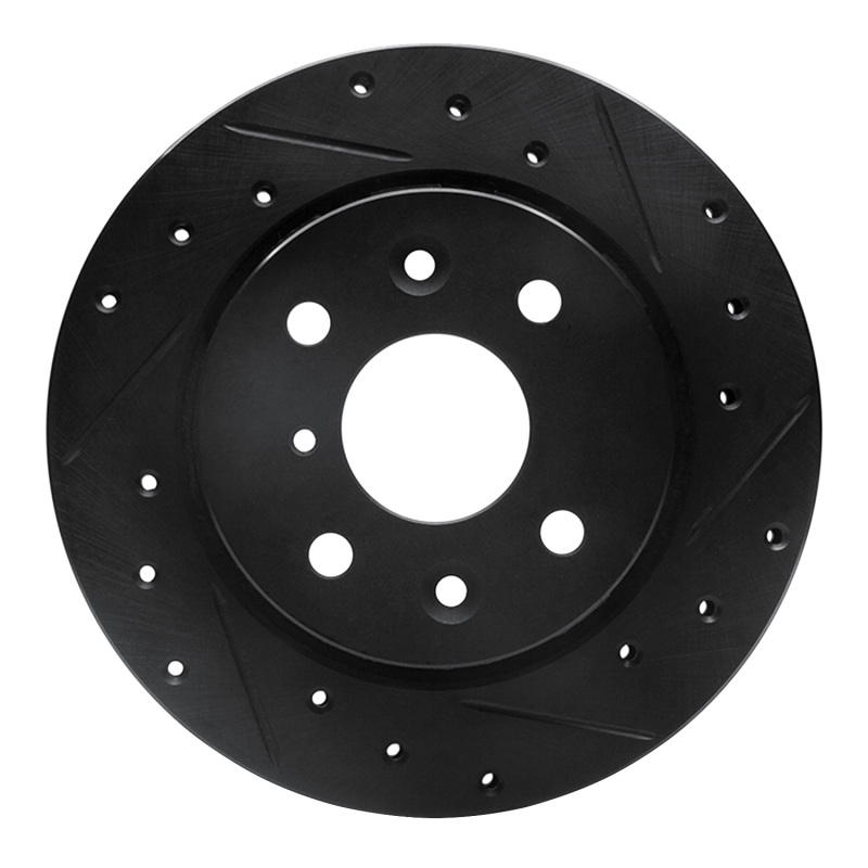 Kia Spectra Brake Rotor (1) - Front Right - DFC - Drilled & Slotted - Black - `94-`00 Kia Spectra Brake Rotor (1) - Front Right - DFC - Drilled & Slotted - Black - `94-`00