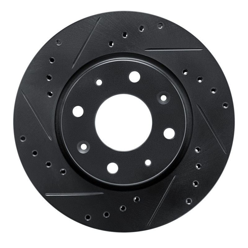 Kia Spectra Brake Rotor (1) - Front Left - DFC - Drilled & Slotted - Black - `04-`09 Kia Spectra Brake Rotor (1) - Front Left - DFC - Drilled & Slotted - Black - `04-`09