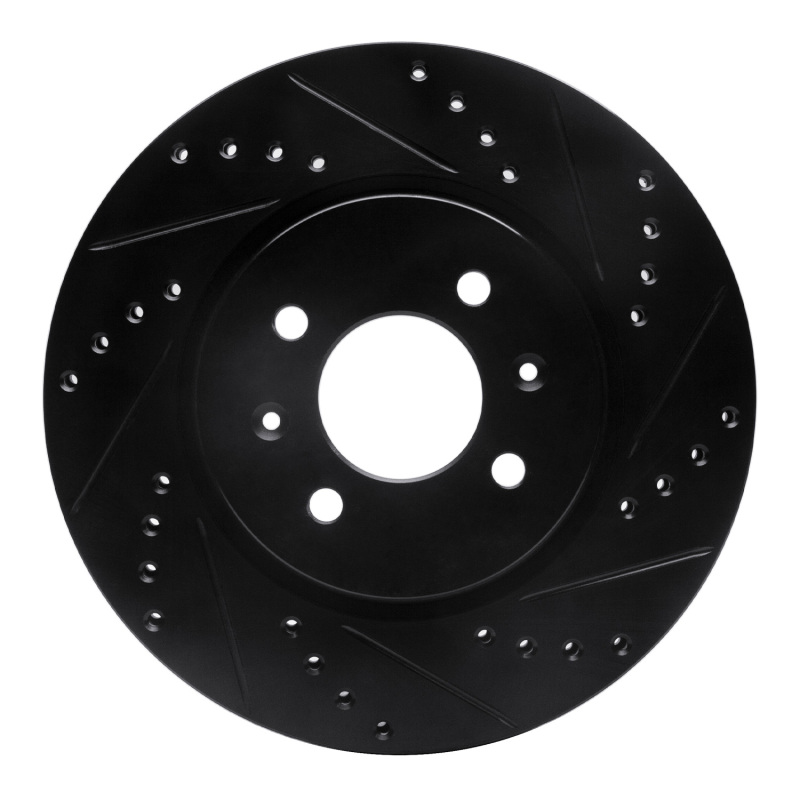 Hyundai Accent Brake Rotor (1) - Front Right - DFC - Drilled & Slotted - Black - `12-`23