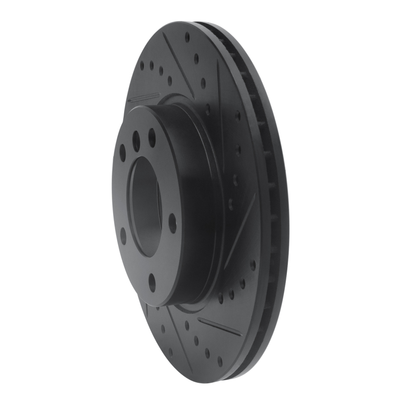 BMW 318ti Brake Rotor (1) - Front Right - DFC - Drilled & Slotted - Black - `91-`06