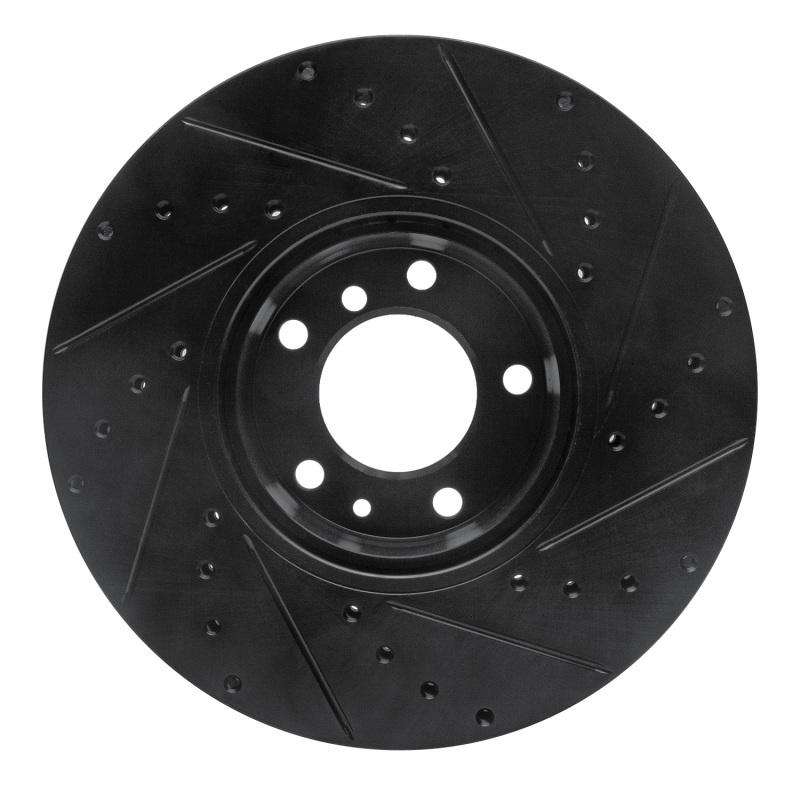 BMW 540i Brake Rotor (1) - Front Left - DFC - Drilled & Slotted - Black - `91-`01