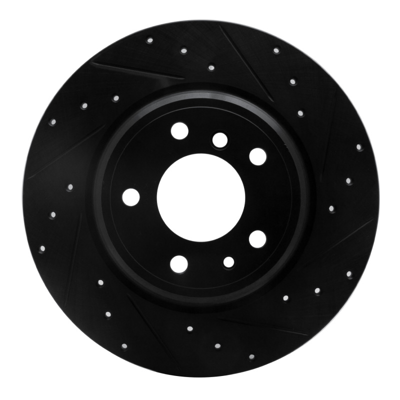 BMW 740i Brake Rotor (1) - Rear Right - DFC - Drilled & Slotted - Black - `91-`01