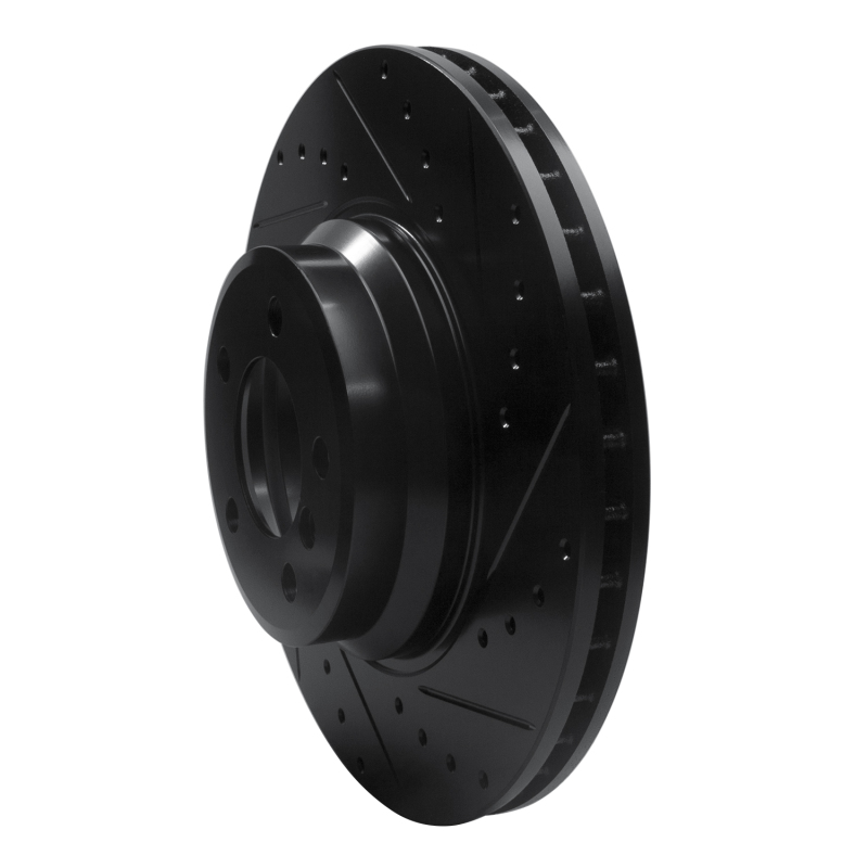 BMW 760i Brake Rotor (1) - Front Right - DFC - Drilled & Slotted - Black - `02-`08