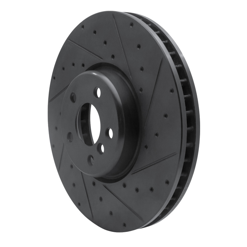 BMW 540i Brake Rotor (1) - Right Front - DFC - Drilled & Slotted - Black - `16-`25