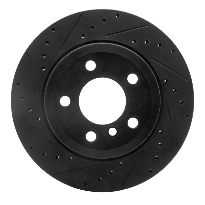 BMW X5 Brake Rotor (1) - Rear Left - DFC - Drilled & Slotted - Black - `07-`19