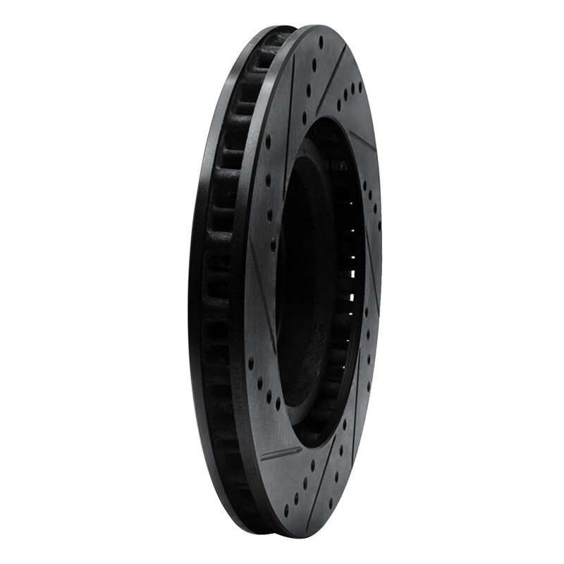 Dodge Viper Brake Rotor (1) - Front Right - DFC - Drilled & Slotted - Black - `92-`02