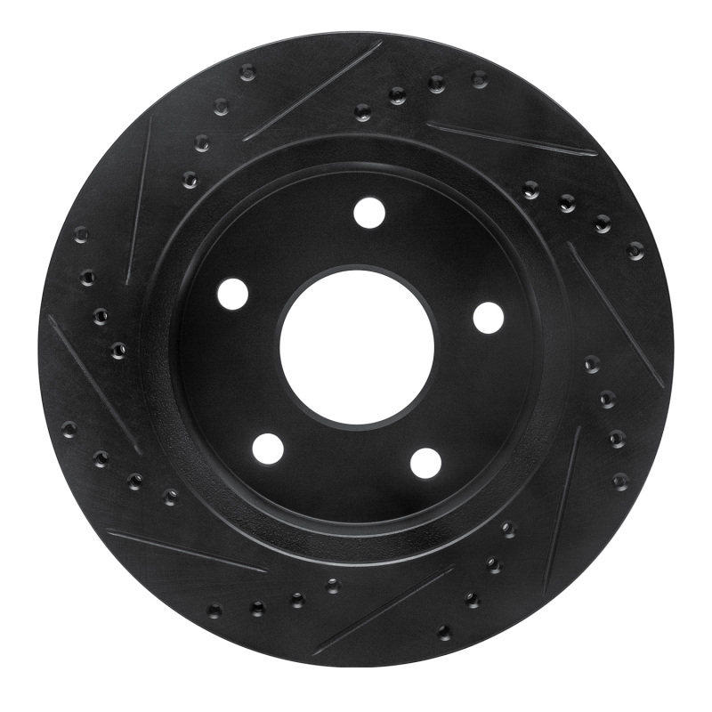 Dodge RamCharger Brake Rotor (1) - Front Right - DFC - Drilled & Slotted - Black - `00-`02