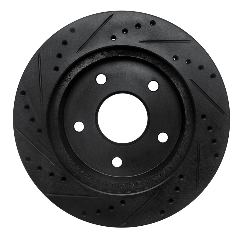 Dodge Ram 1500 Pickup Brake Rotor (1) - Front Right - DFC - Drilled & Slotted - Black - `00-`01
