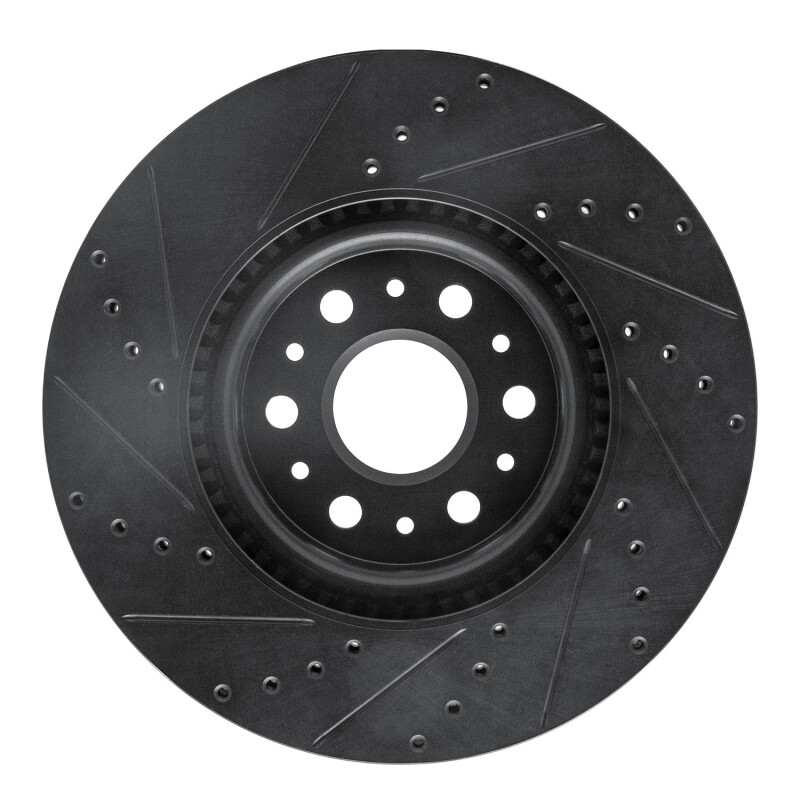 Buick Enclave Brake Rotor (1) - Front Right - DFC - Drilled & Slotted - Black - `17-`25