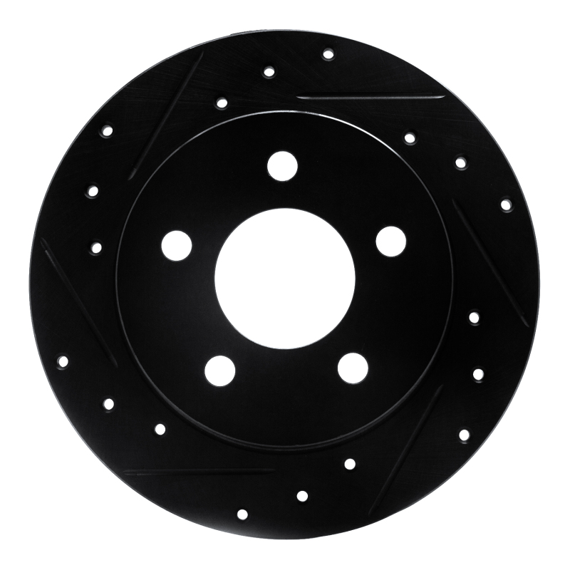 Ford Mustang Brake Rotor (1) - Rear Left - DFC - Drilled & Slotted - Black - `94-`04
